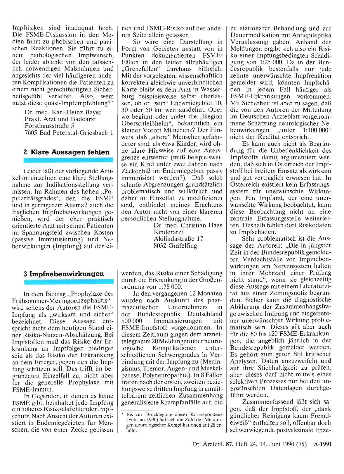 Vorschauseite 1: Prophylaxe der Frühsommer-Meningoenzephalitis: 2 Klare Aussagen fehlen