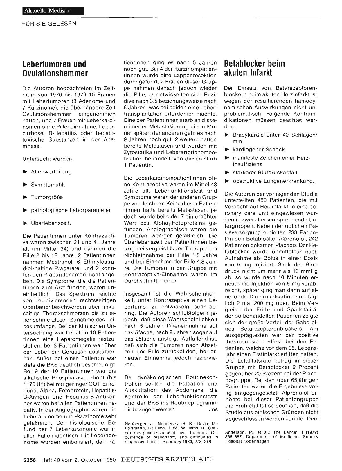 Vorschauseite 1: Betablocker beim akuten Infarkt
