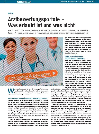 Vorschauseite 1: Recht: Arztbewertungsportale – Was erlaubt ist und was nicht
