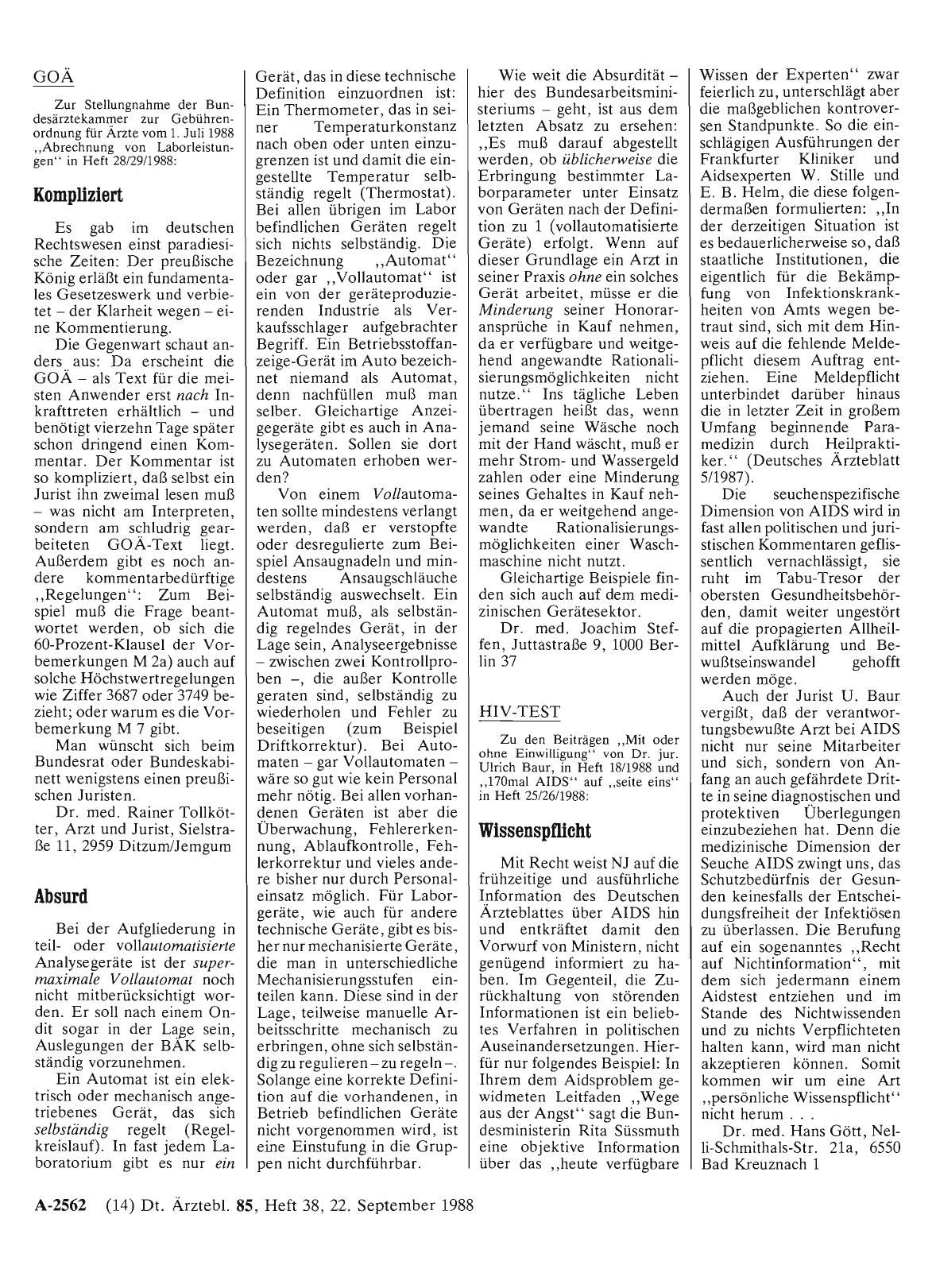Vorschauseite 1: GOÄ: Absurd