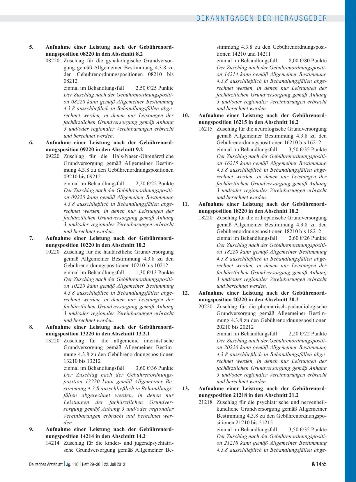 Vorschauseite 2: Erratum zum Beschluss des Bewertungsausschusses nach § 87 Abs. 1 Satz 1 SGB V in seiner 311. Sitzung (schriftliche Beschlussfassung) / Beschluss des Bewertungsausschusses nach § 8…