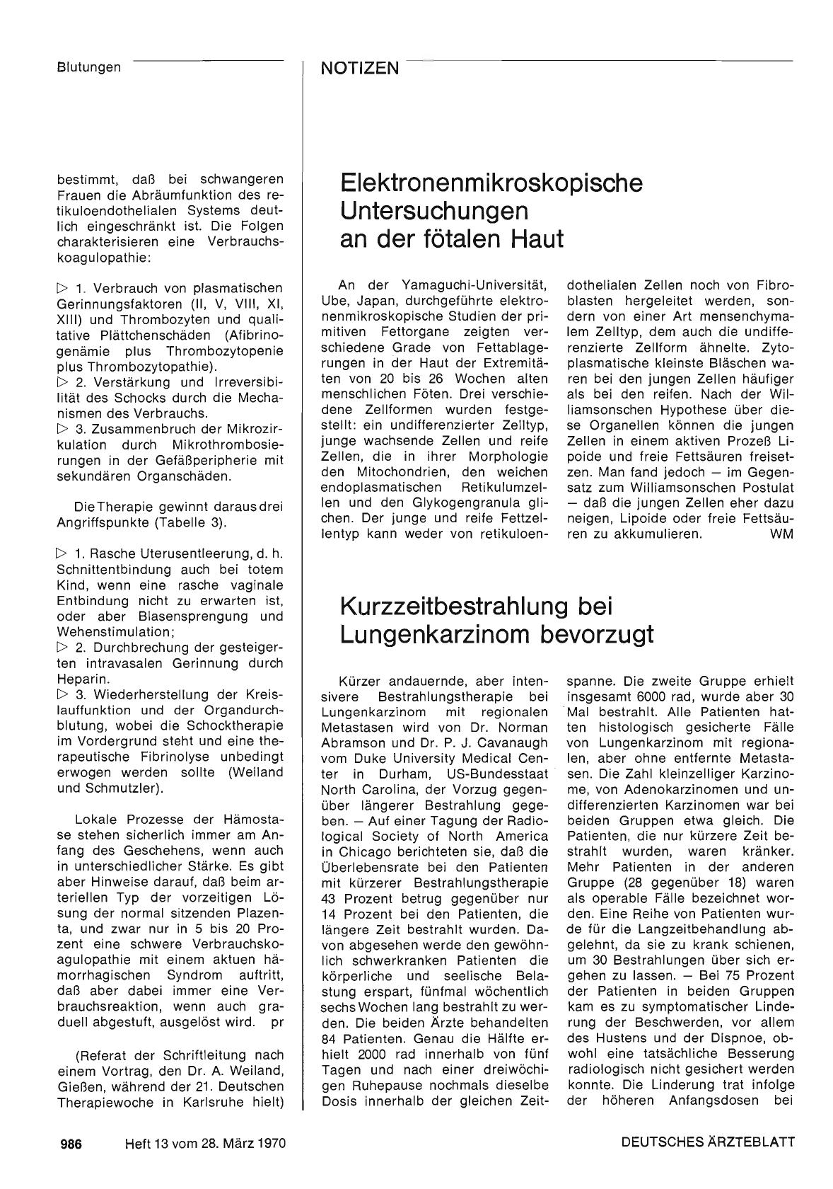 Vorschauseite 1: Kurzzeitbestrahlung bei Lungenkarzinom bevorzugt