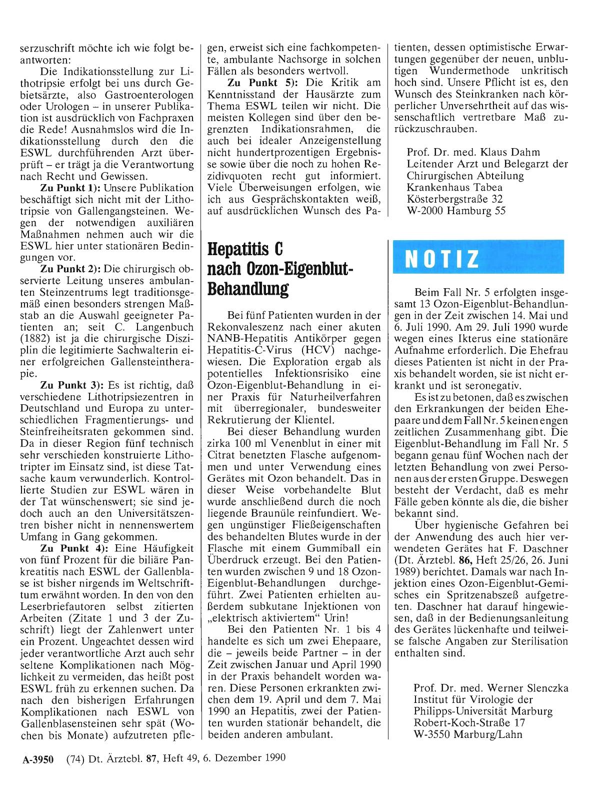 Vorschauseite 1: Hepatitis C nach Ozon-Eigenblut-Behandlung