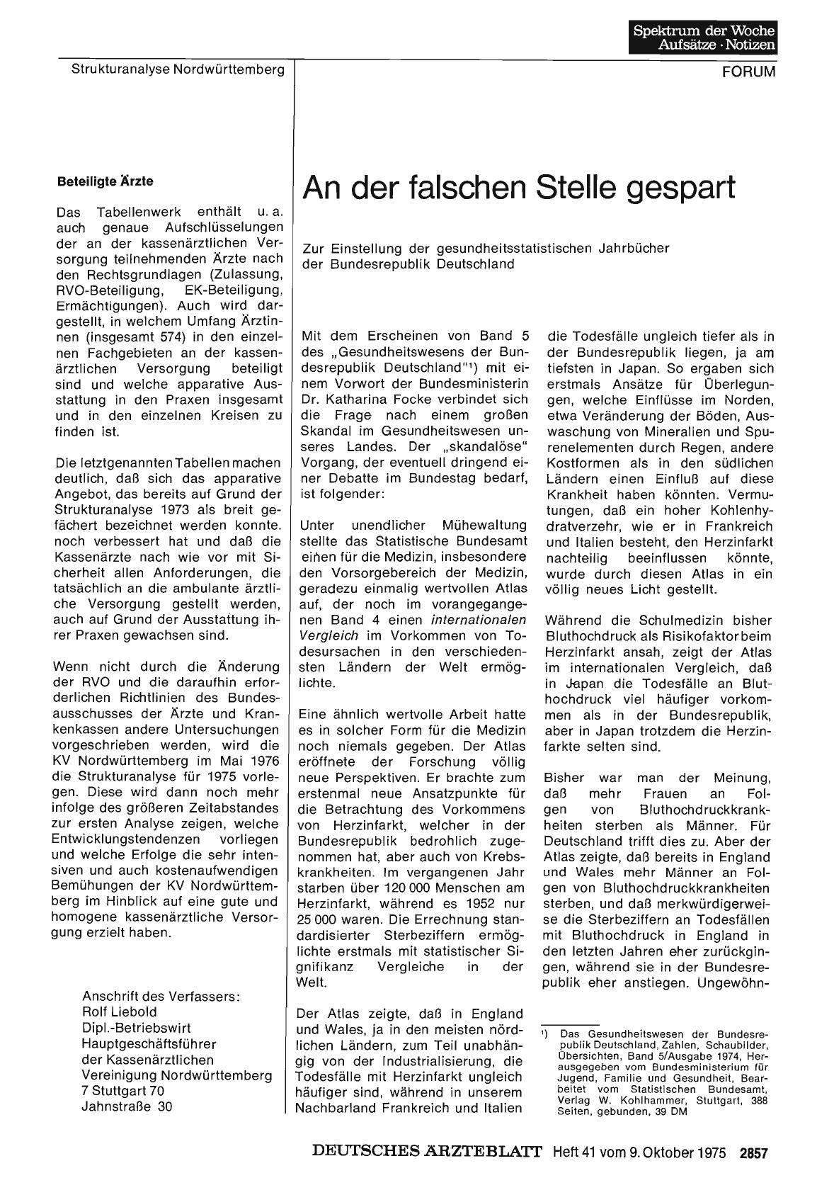 Vorschauseite 1: An der falschen Stelle gespart: Zur Einstellung der gesundheitsstatistischen Jahrbücher der Bundesrepublik Deutschland