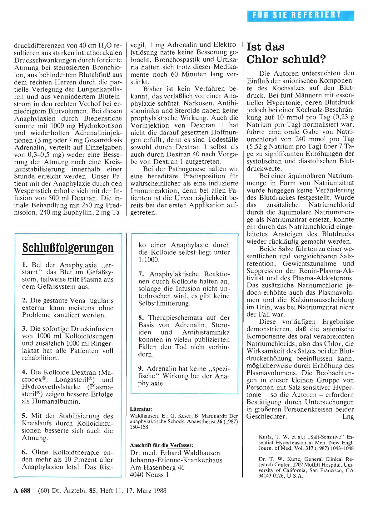 Vorschauseite 1: Ist das Chlor schuld?