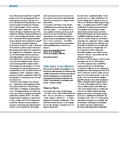 Vorschauseite 1: Fake News in der Medizin: Relatives Risiko