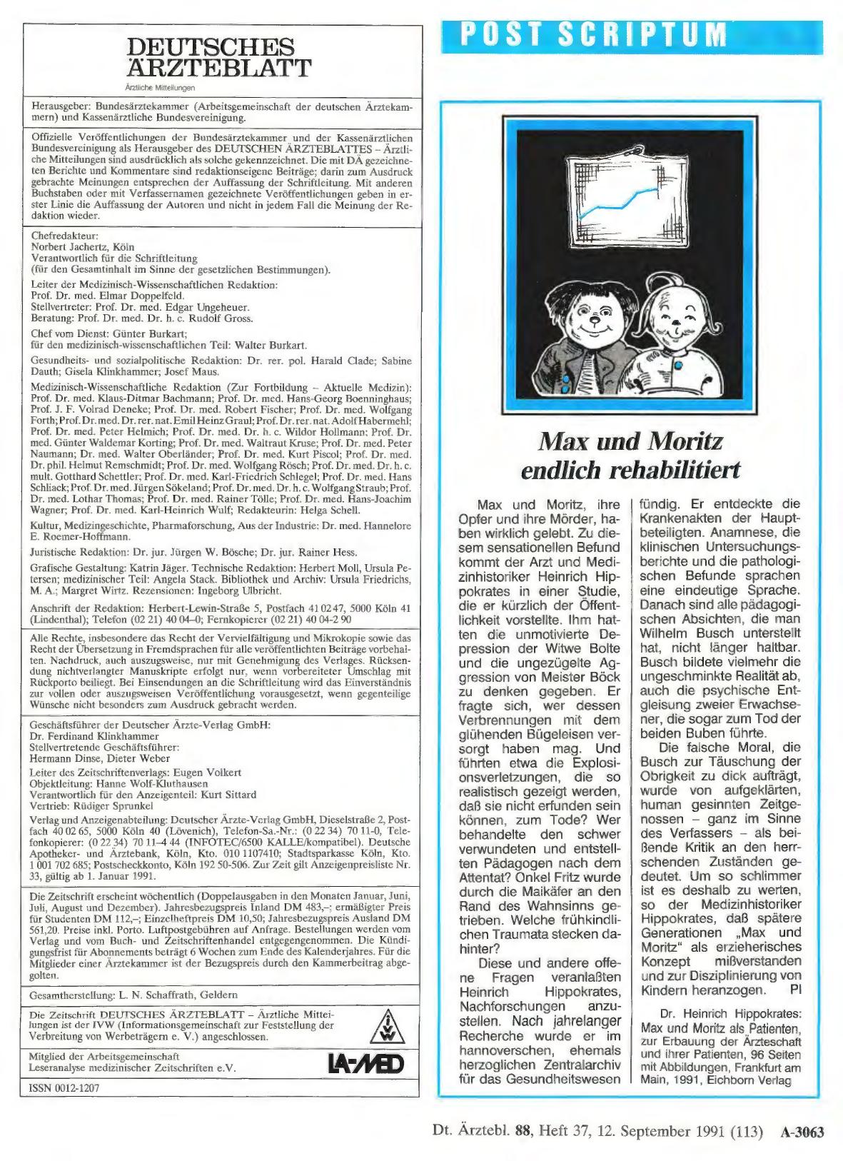 Vorschauseite 1: Max und Moritz endlich rehabilitiert