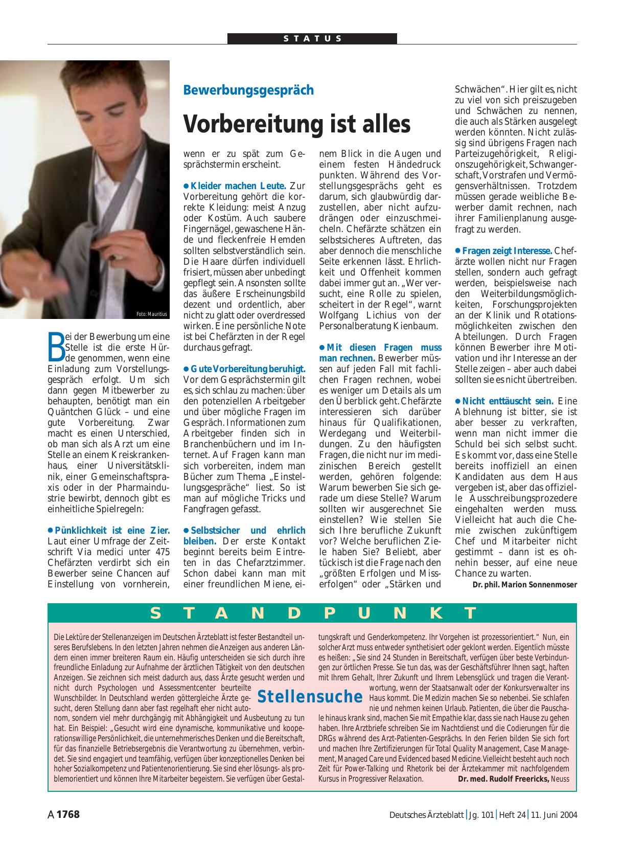 Vorschauseite 1: Bewerbungsgespräch: Vorbereitung ist alles