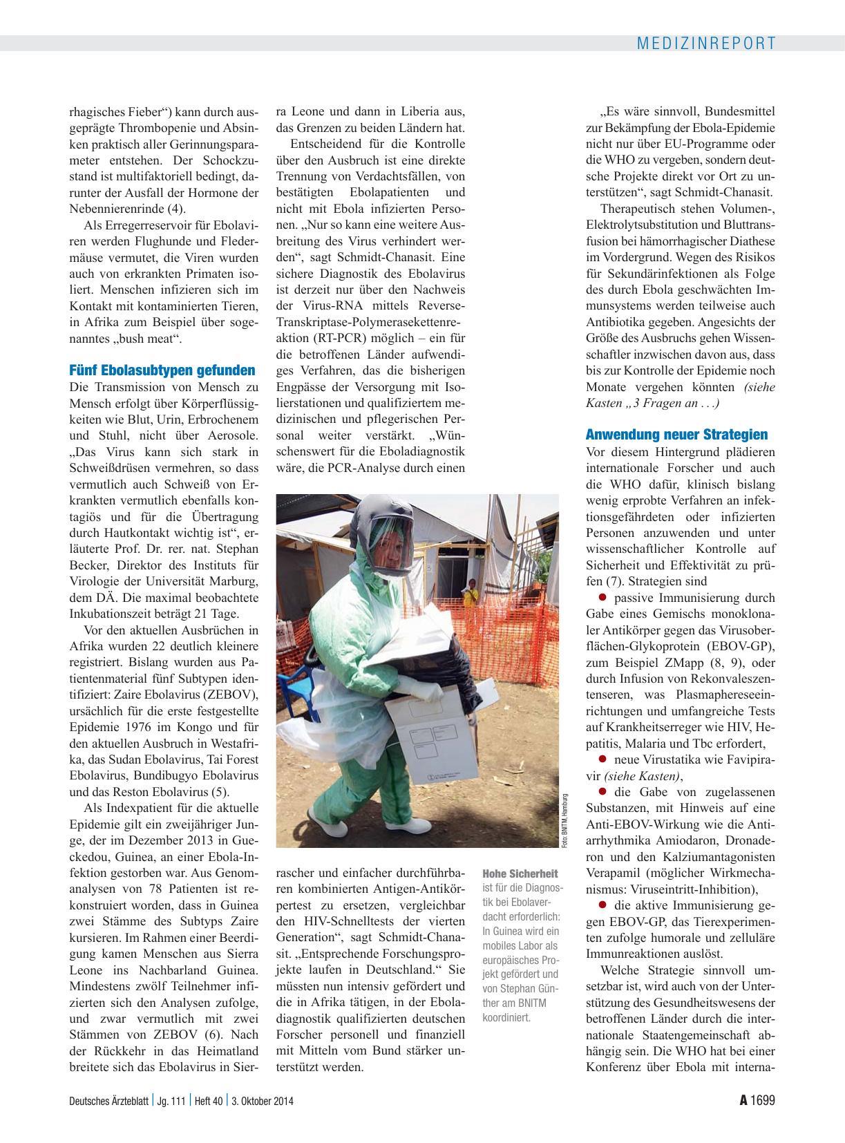 Vorschauseite 2: Ebola-Epidemie in Afrika: Vakzinetests in Vorbereitung