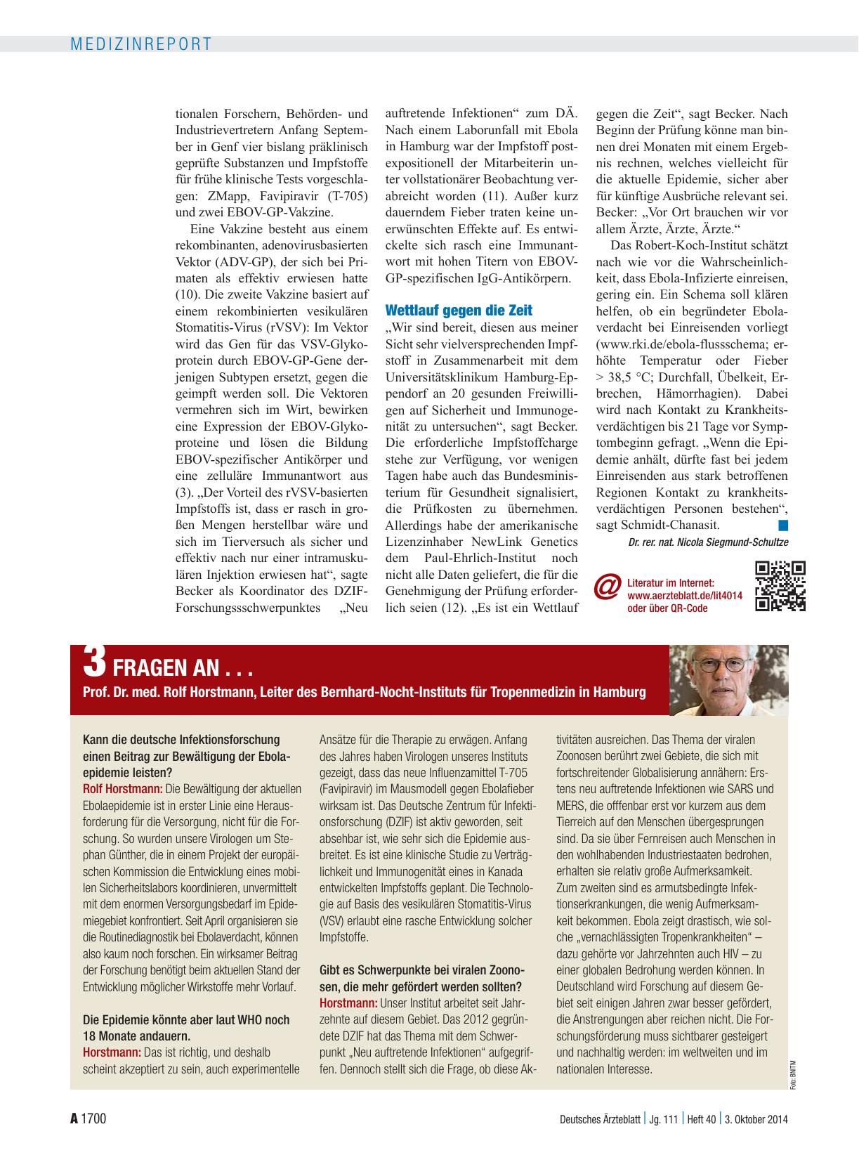Vorschauseite 3: Ebola-Epidemie in Afrika: Vakzinetests in Vorbereitung