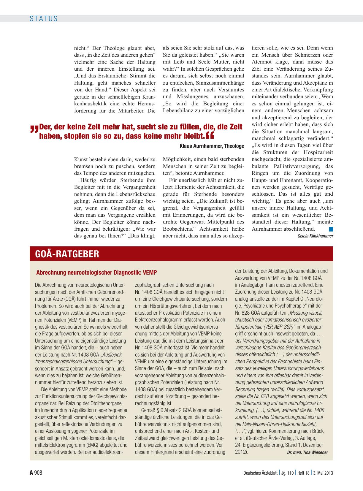 Vorschauseite 1: Abrechnung neurootologischer Diagnostik: VEMP