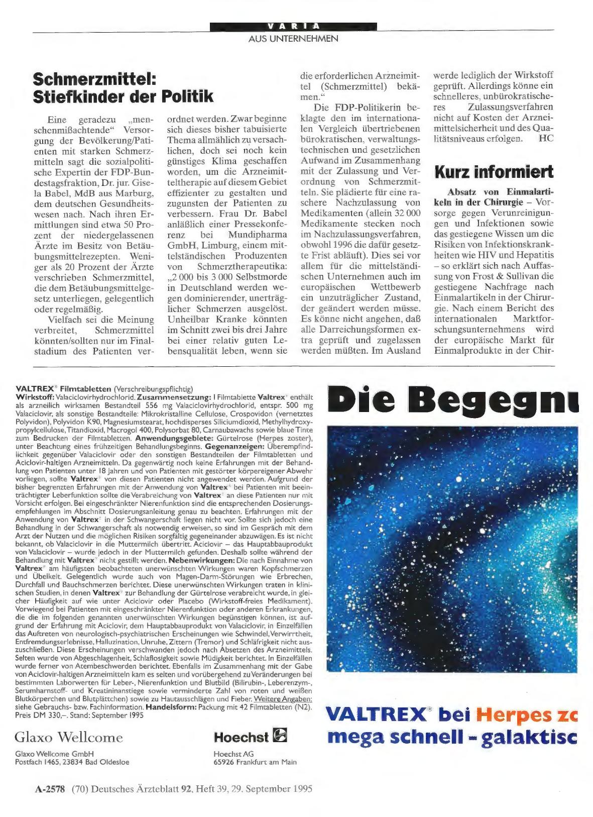 Vorschauseite 1: Schmerzmittel: Stiefkinder der Politik