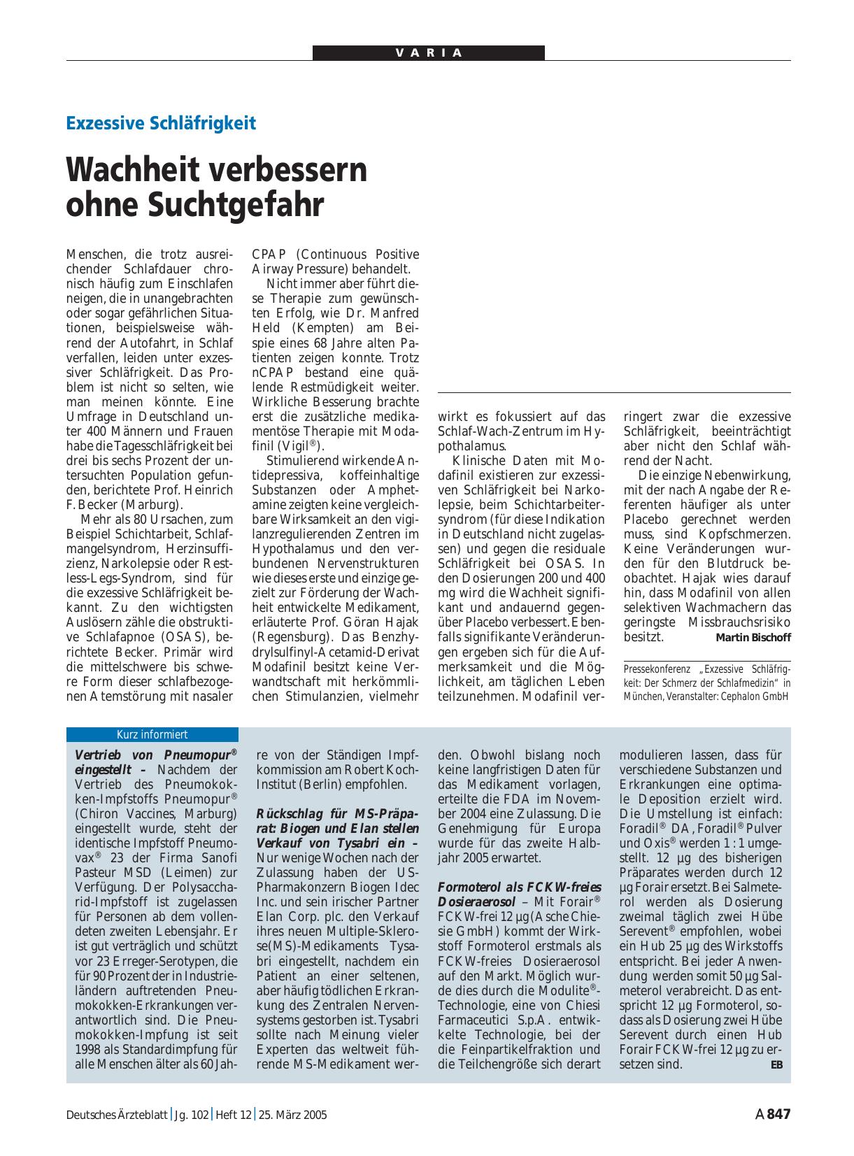 Vorschauseite 1: Kurz informiert