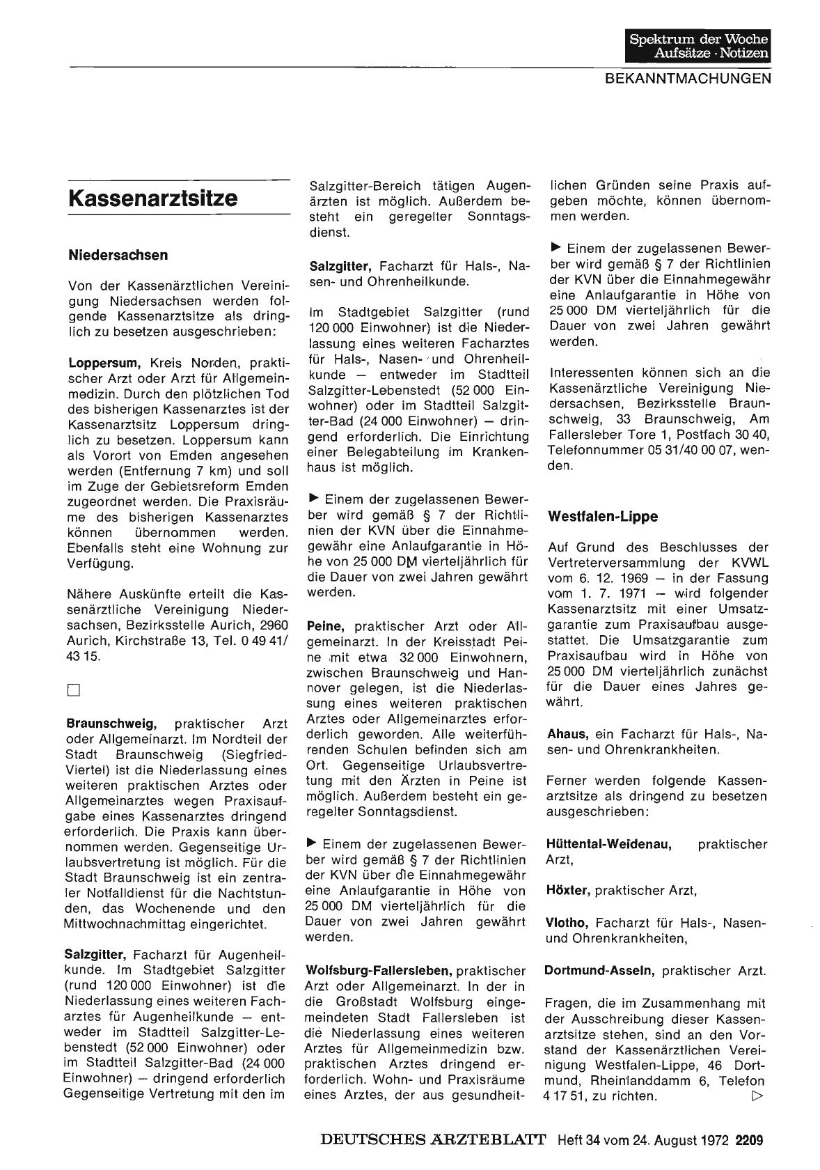 Vorschauseite 1: Kassenarztsitze