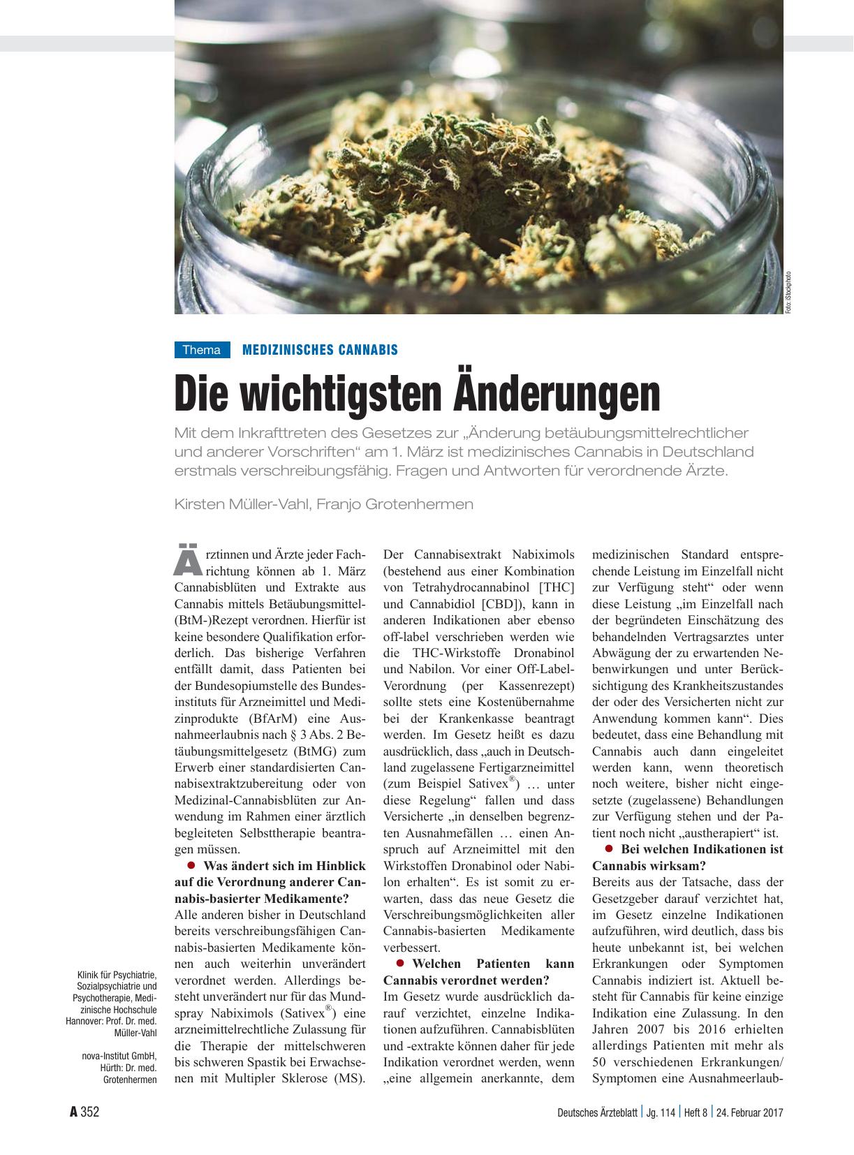 Vorschauseite 1: Medizinisches Cannabis: Die wichtigsten Änderungen