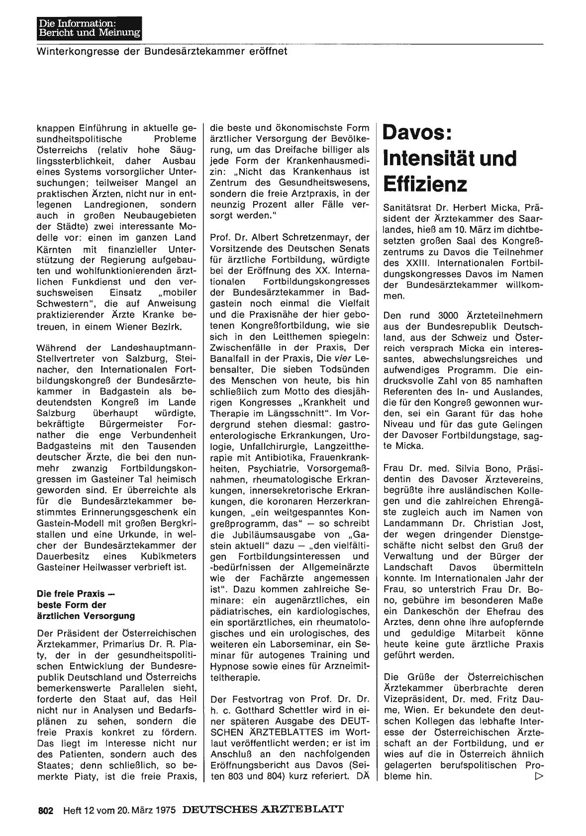 Vorschauseite 1: Davos: Intensität und Effizienz