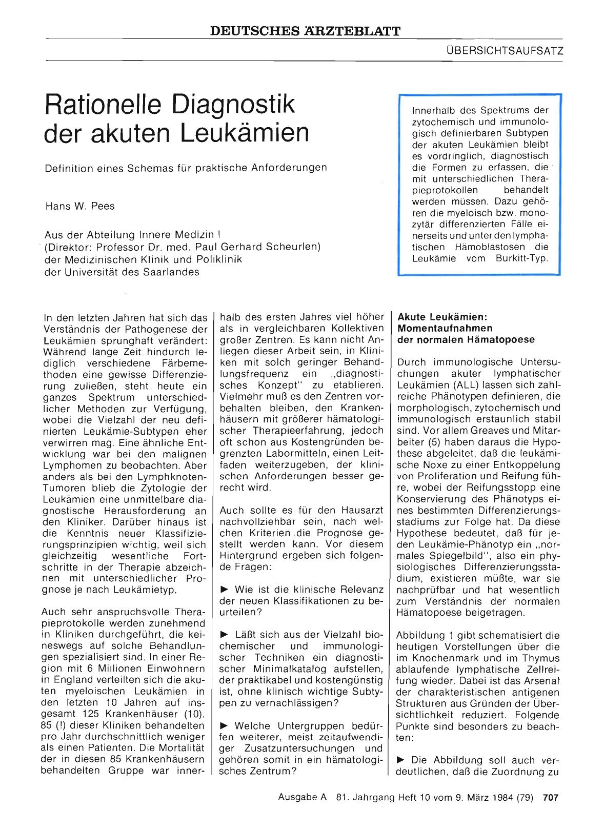 Vorschauseite 1: Rationelle Diagnostik der akuten Leukämien