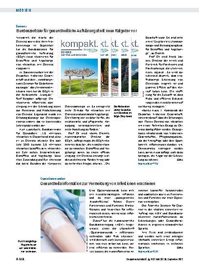 Vorschauseite 1: Operationswunden: Gesundheitsinformation zur Vermeidung von Infektionen erschienen