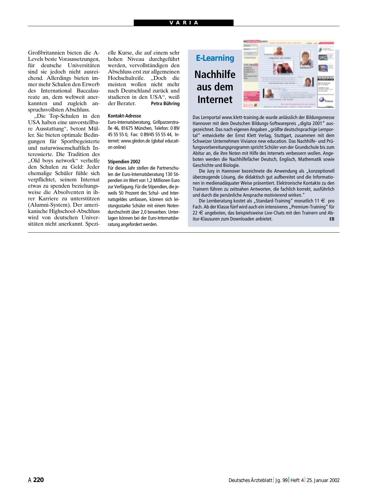 Vorschauseite 1: E-Learning: Nachhilfe aus dem Internet