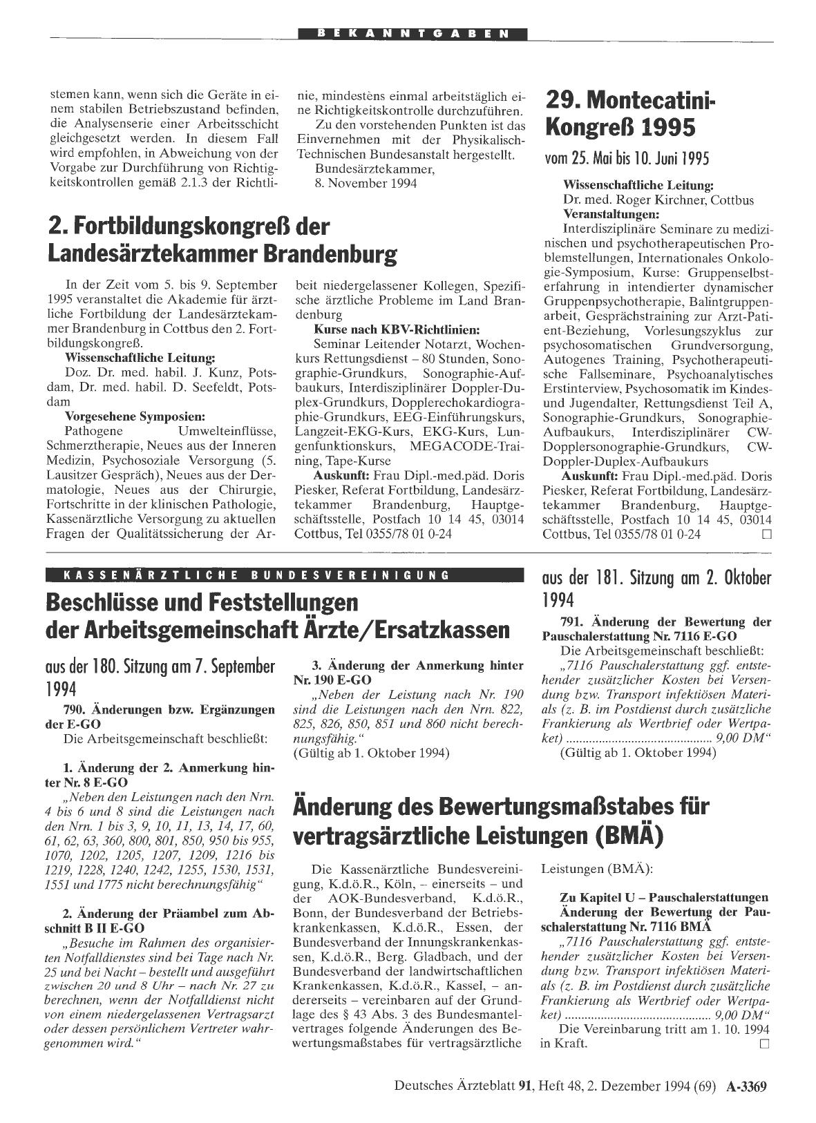 Vorschauseite 1: Änderung des Bewertungsmaßstabes für vertragsärztliche Leistungen (BMÄ)