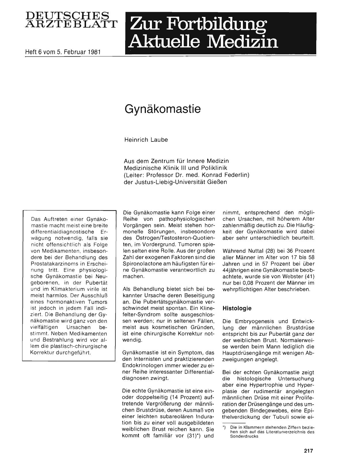 Vorschauseite 1: Gynäkomastie