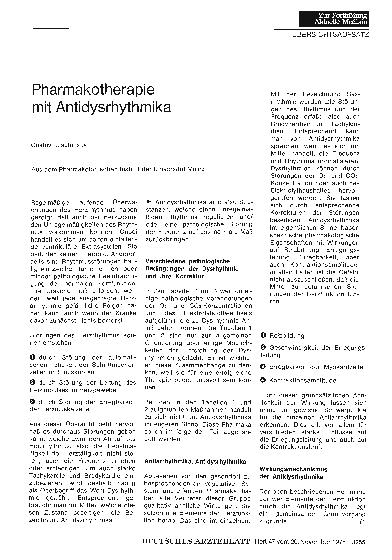 Vorschauseite 1: Pharmakotherapie mit Antidysrhythmika