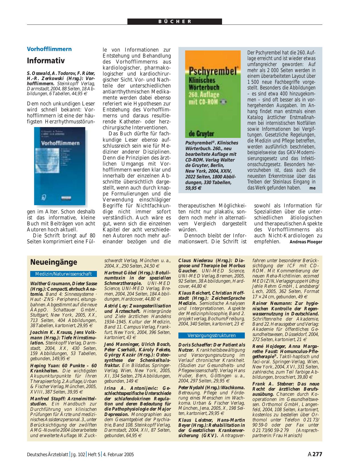 Vorschauseite 1: Pschyrembel®. Klinisches Wörterbuch