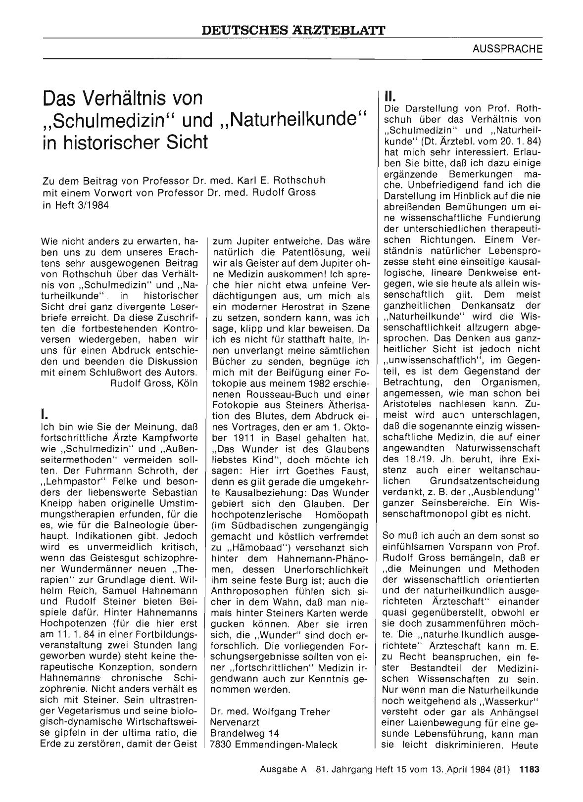 Vorschauseite 1: Das Verhältnis von „Schulmedizin“ und „Naturheilkunde“ in historischer Sicht: I.