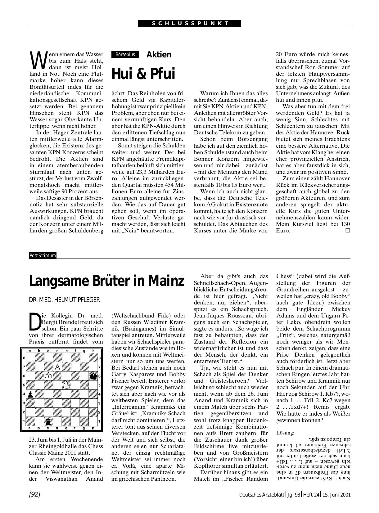 Vorschauseite 1: Langsame Brüter in Mainz
