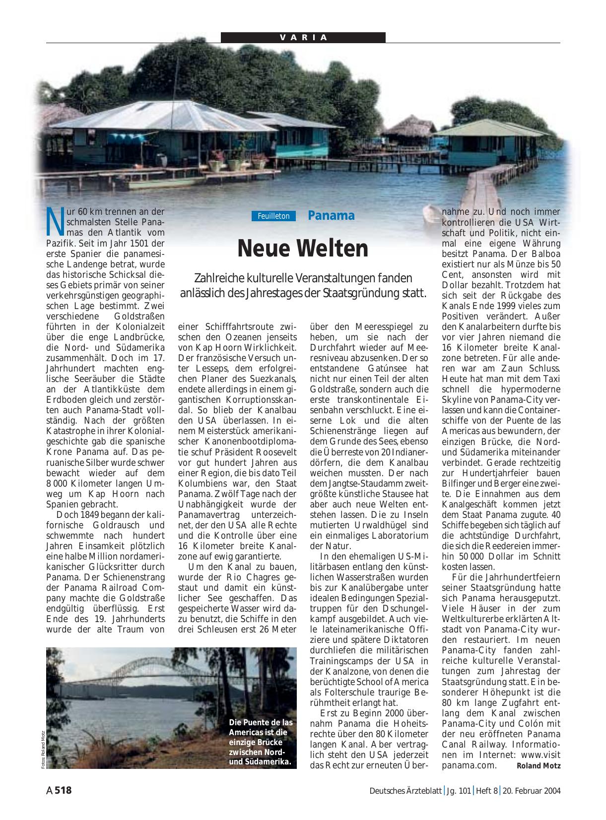 Vorschauseite 1: Panama: Neue Welten