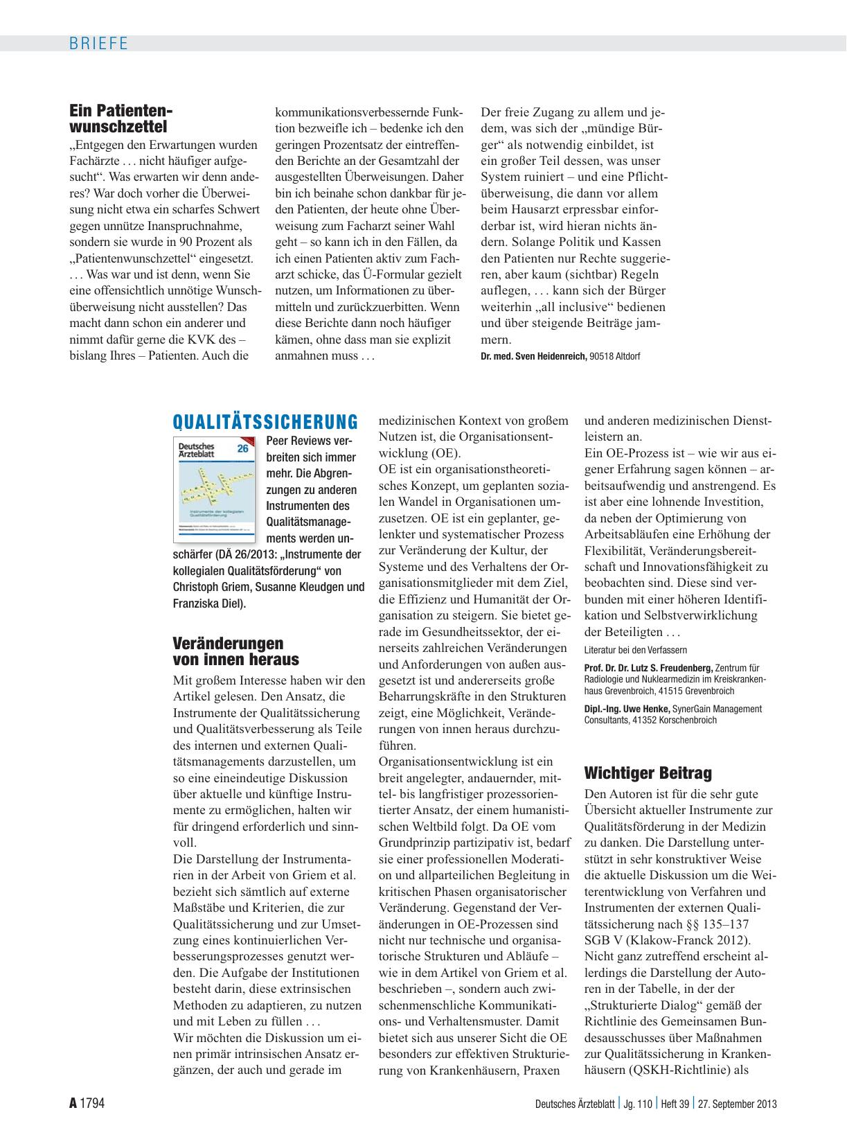 Vorschauseite 1: Qualitätssicherung: Wichtiger Beitrag