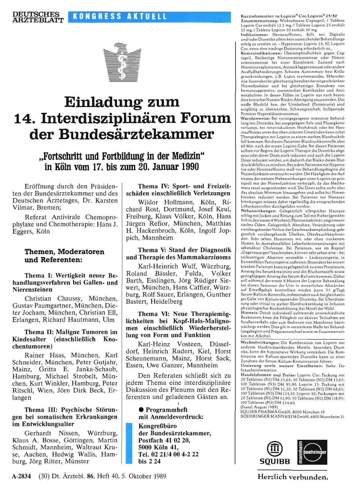 Vorschauseite 1: Einladung zum 14. Interdisziplinären Forum der Bundesärztekammer