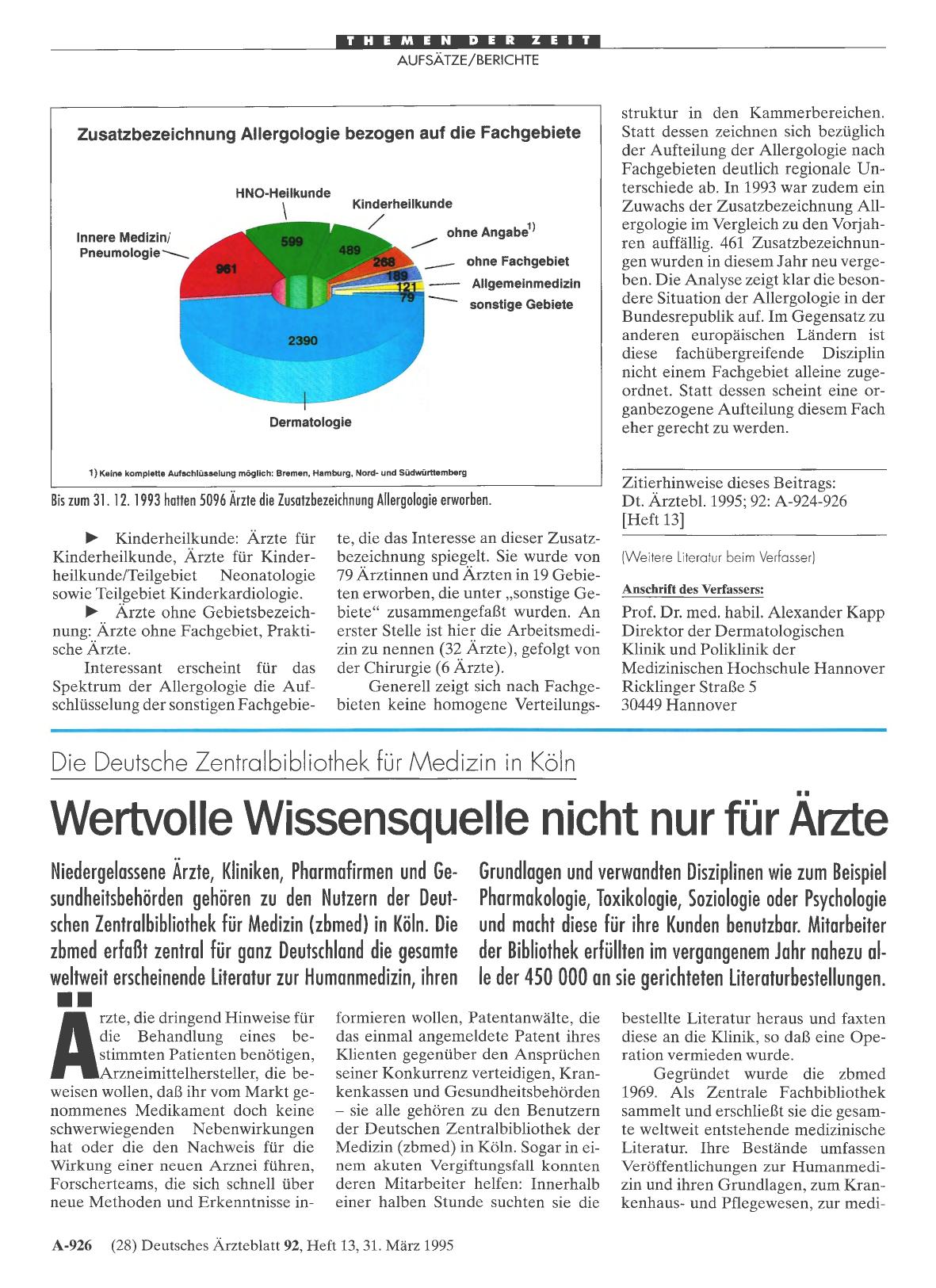 Vorschauseite 1: Die Deutsche Zentralbibliothek für Medizin in Köln: Wertvolle Wissensquelle nicht nur für Ärzte