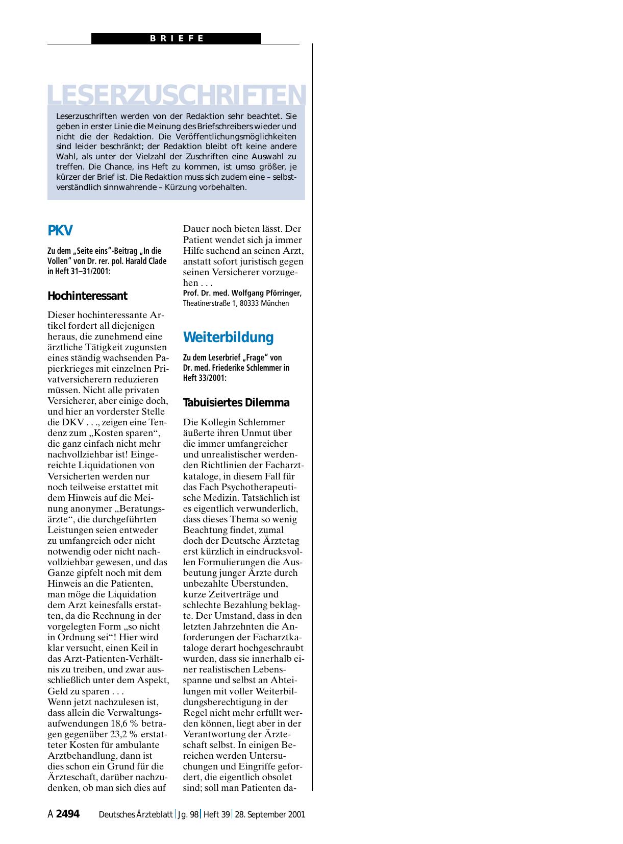 Vorschauseite 1: Weiterbildung: Tabuisiertes Dilemma