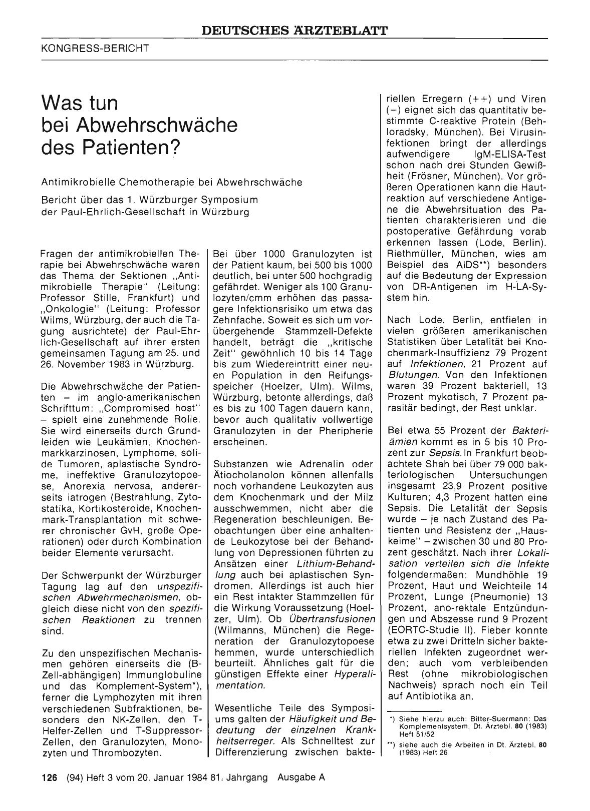 Vorschauseite 1: Was tun bei Abwehrschwäche des Patienten?