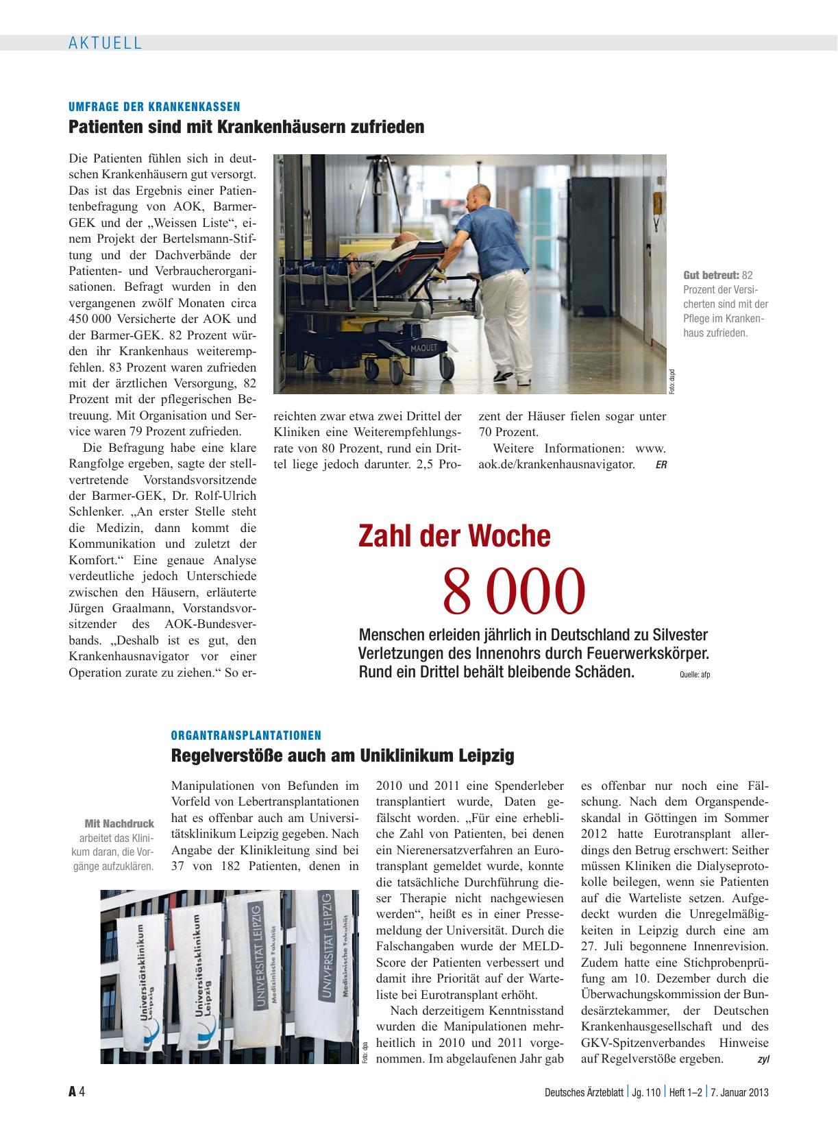 Vorschauseite 1: Organtransplantationen: Regelverstöße auch am Uniklinikum Leipzig