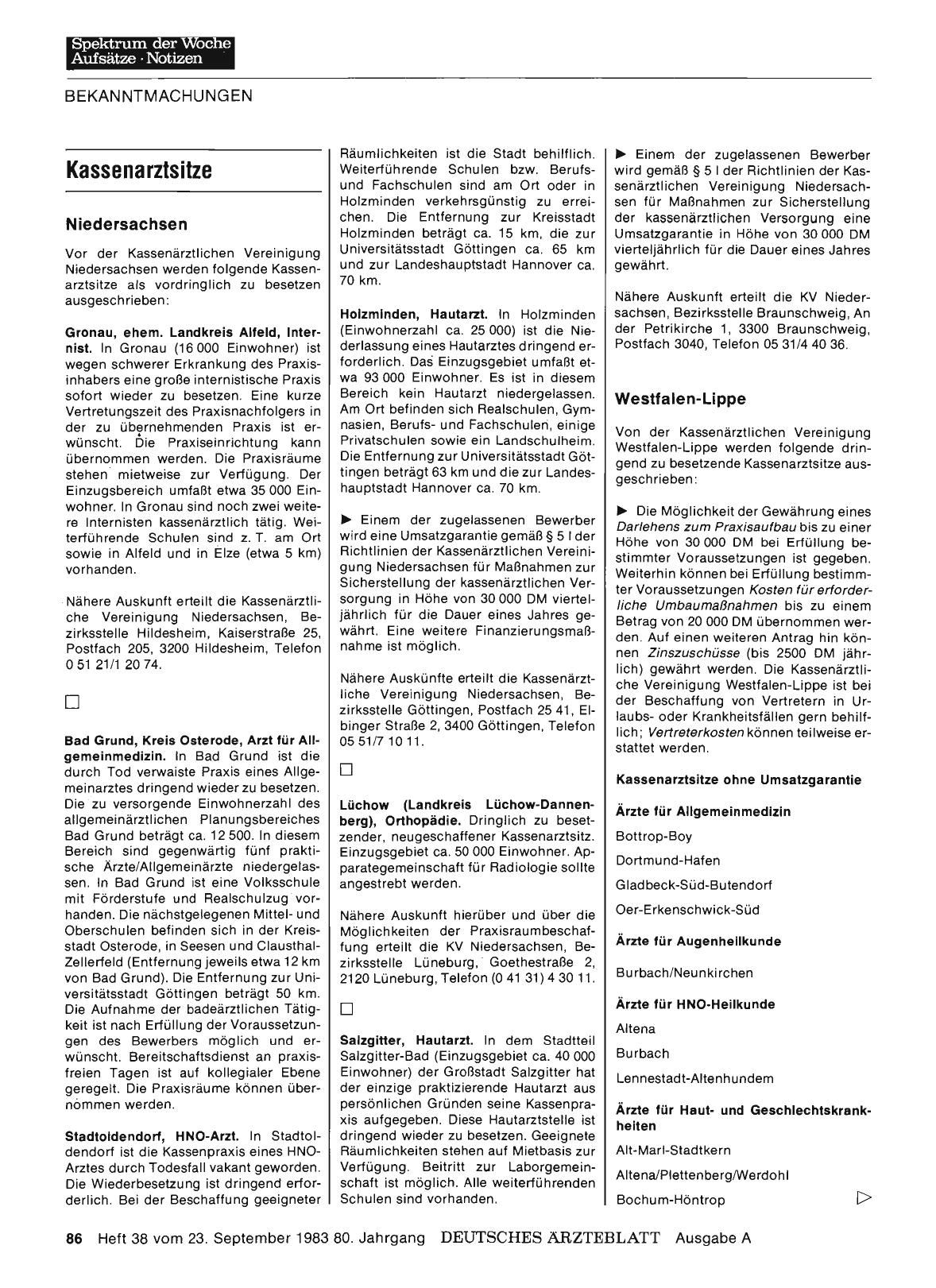 Vorschauseite 1: Kassenarztsitze