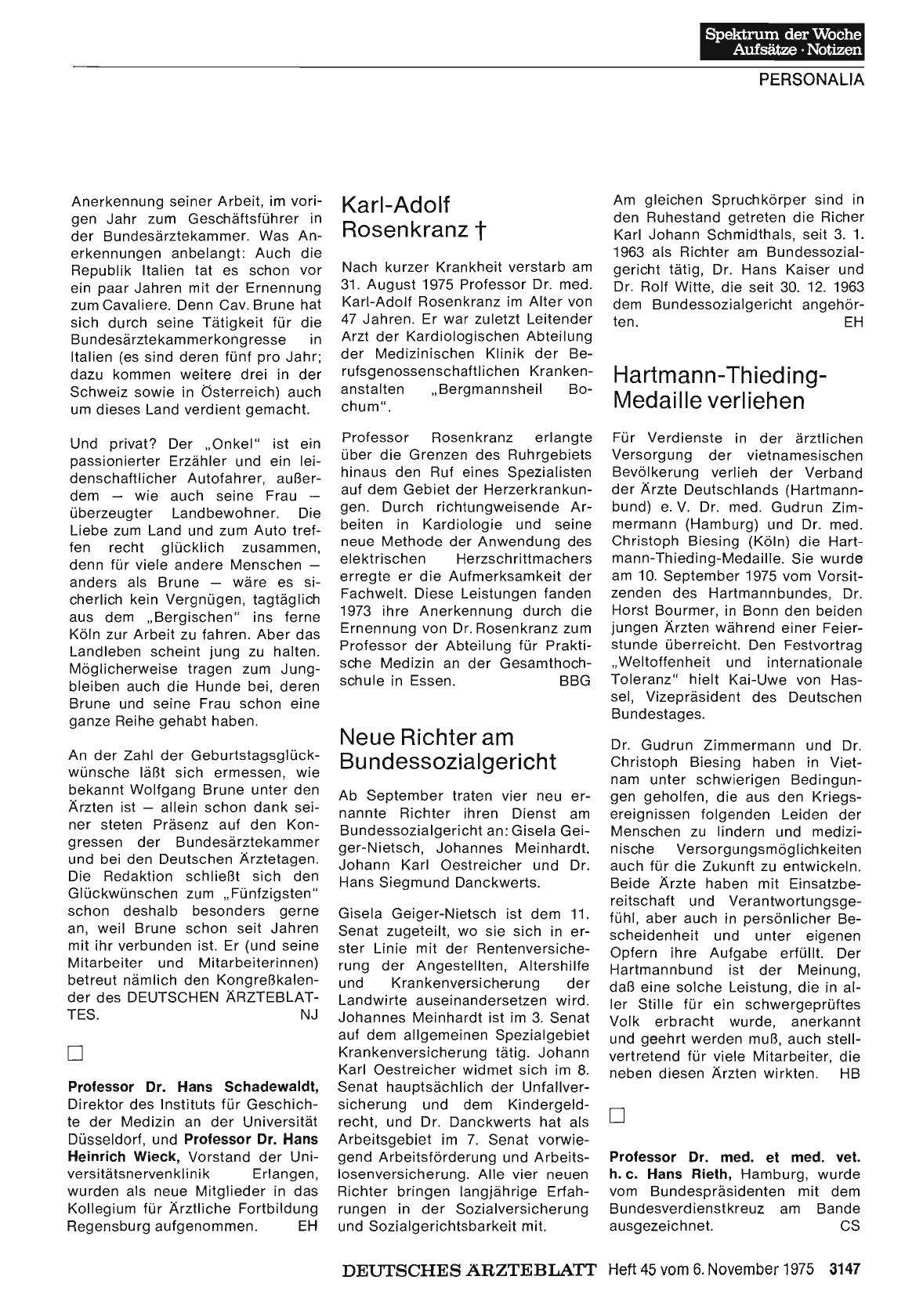 Vorschauseite 1: Karl-Adolf Rosenkranz †