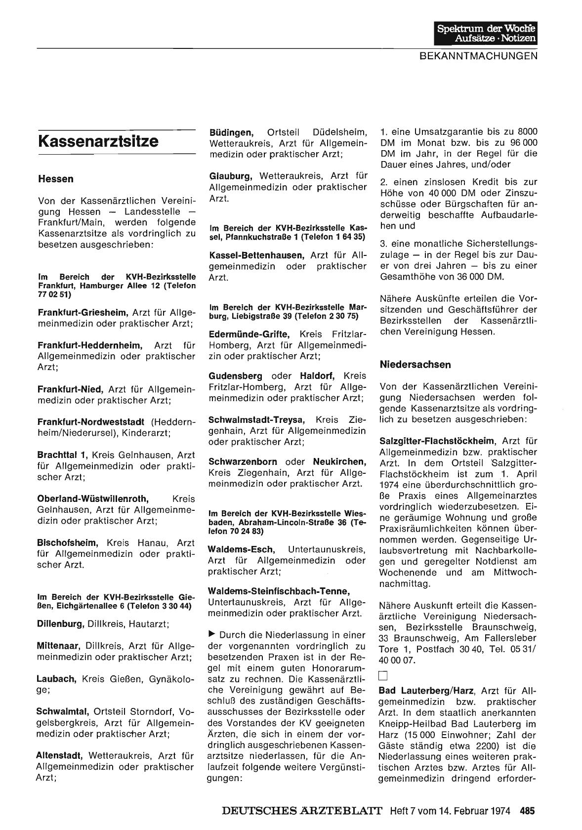 Vorschauseite 1: Kassenarztsitze