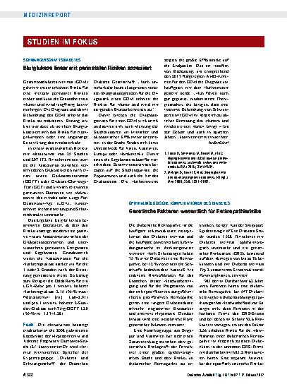 Vorschauseite 1: Schwangerschaftsdiabetes: Blutglukose linear mit perinatalen Risiken assoziiert