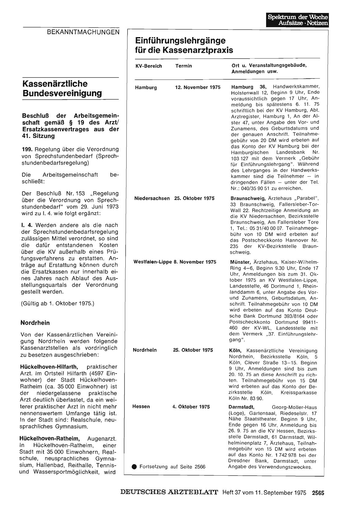 Vorschauseite 1: Kassenarztsitze