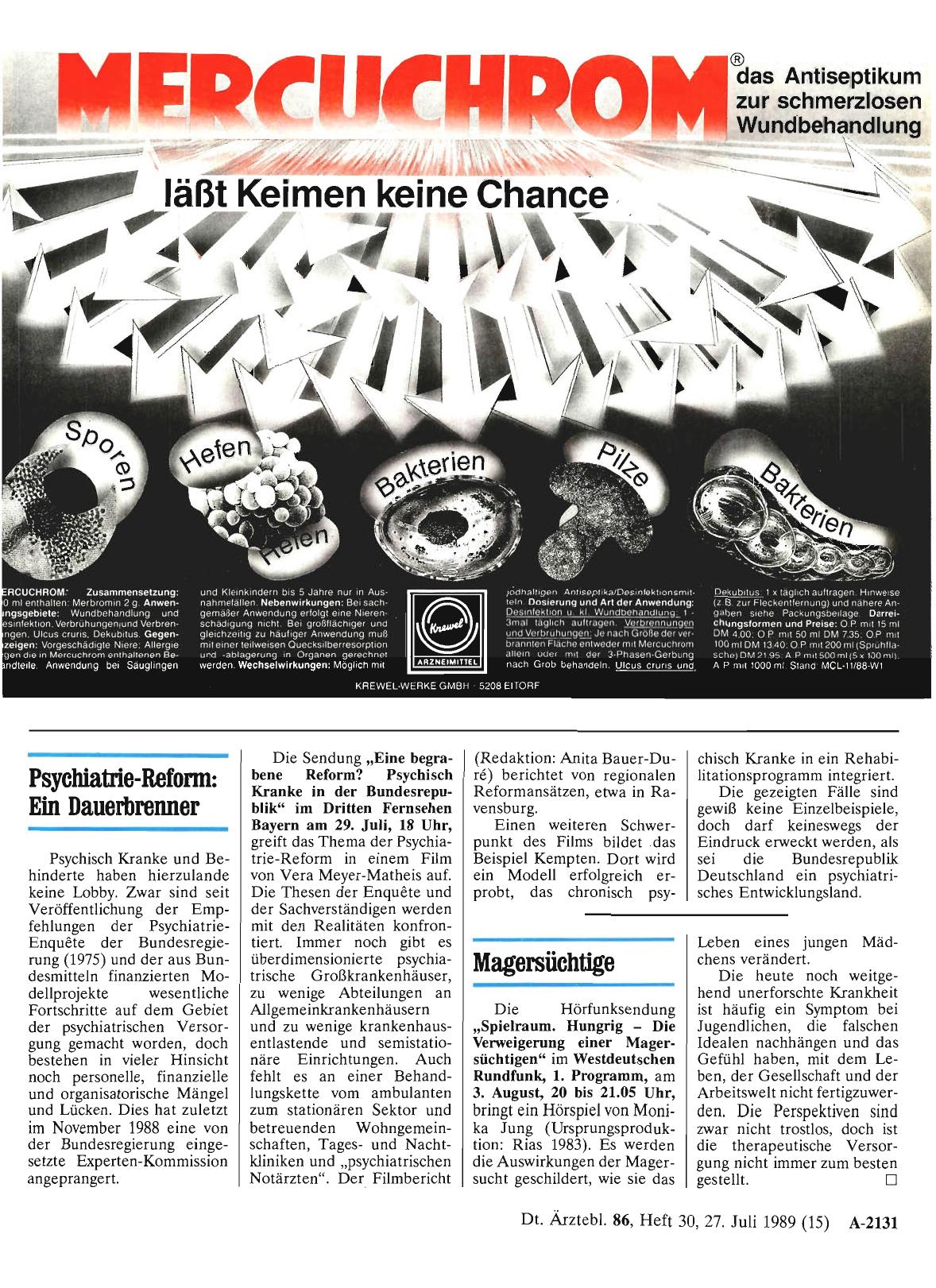 Vorschauseite 1: Psychiatrie-Reform: Ein Dauerbrenner