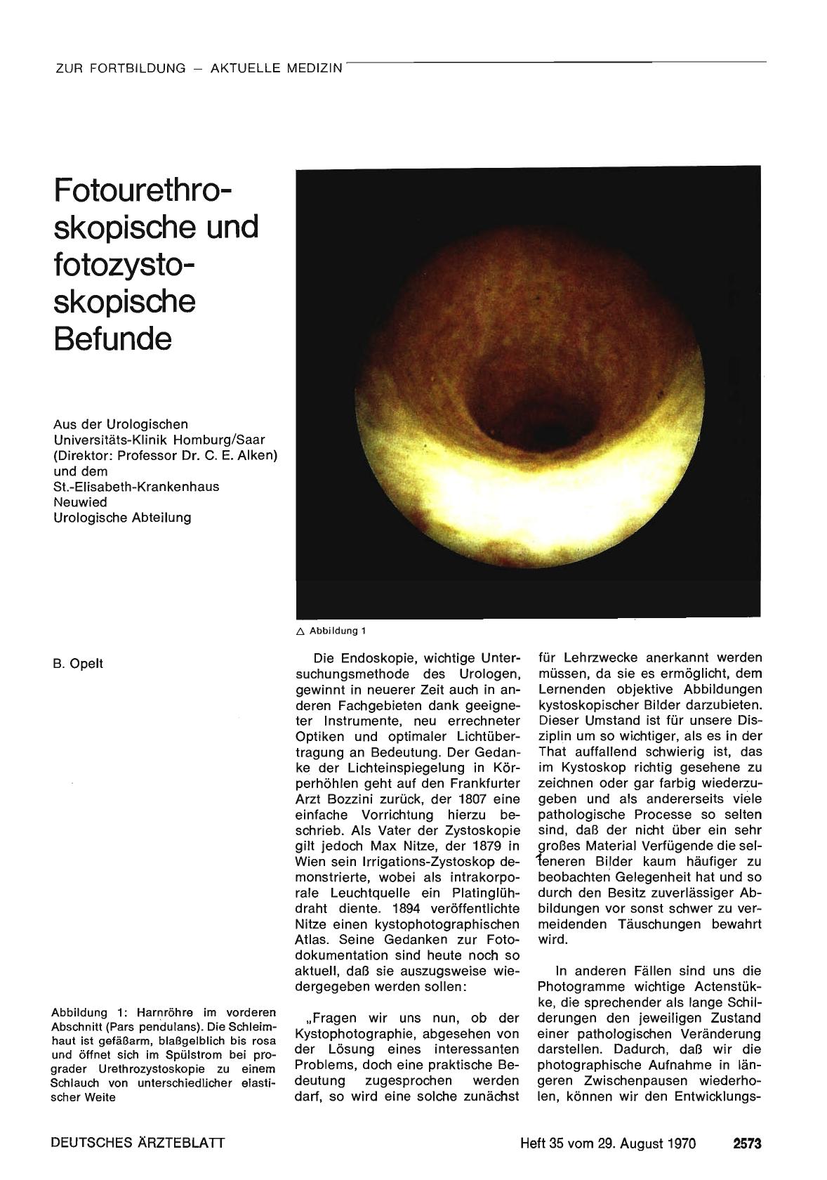 Vorschauseite 1: Fotourethroskopische und fotozystoskopische Befunde
