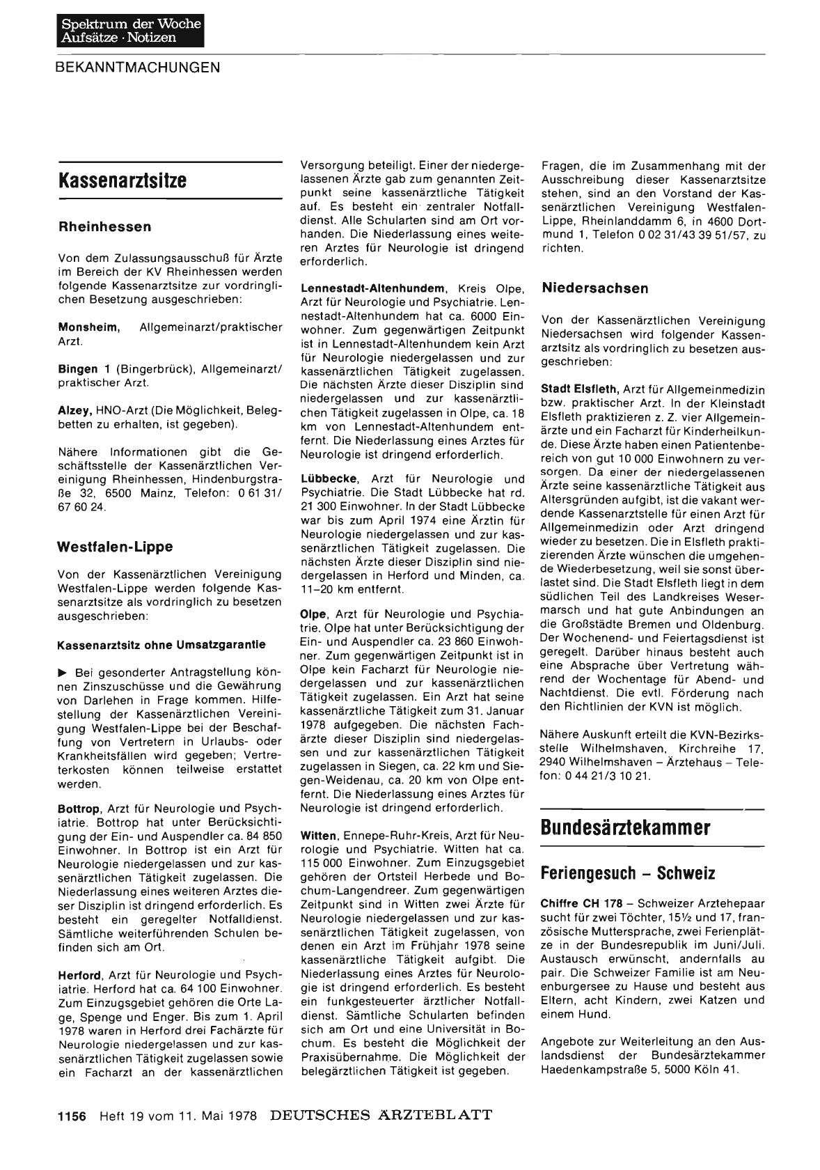 Vorschauseite 1: Bundesärztekammer