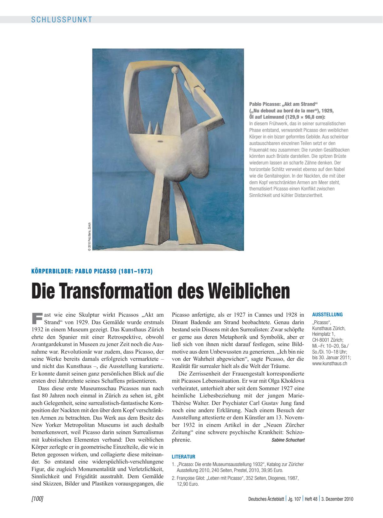 Vorschauseite 1: Körperbilder: Pablo Picasso (1881 – 1973) – Die Transformation des Weiblichen