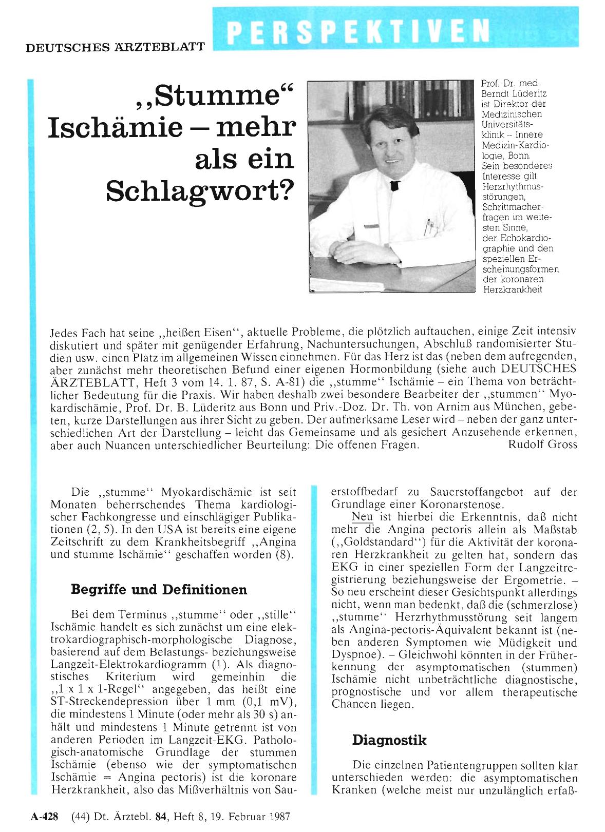 Vorschauseite 1: „Stumme“ Ischämie — mehr als ein Schlagwort?