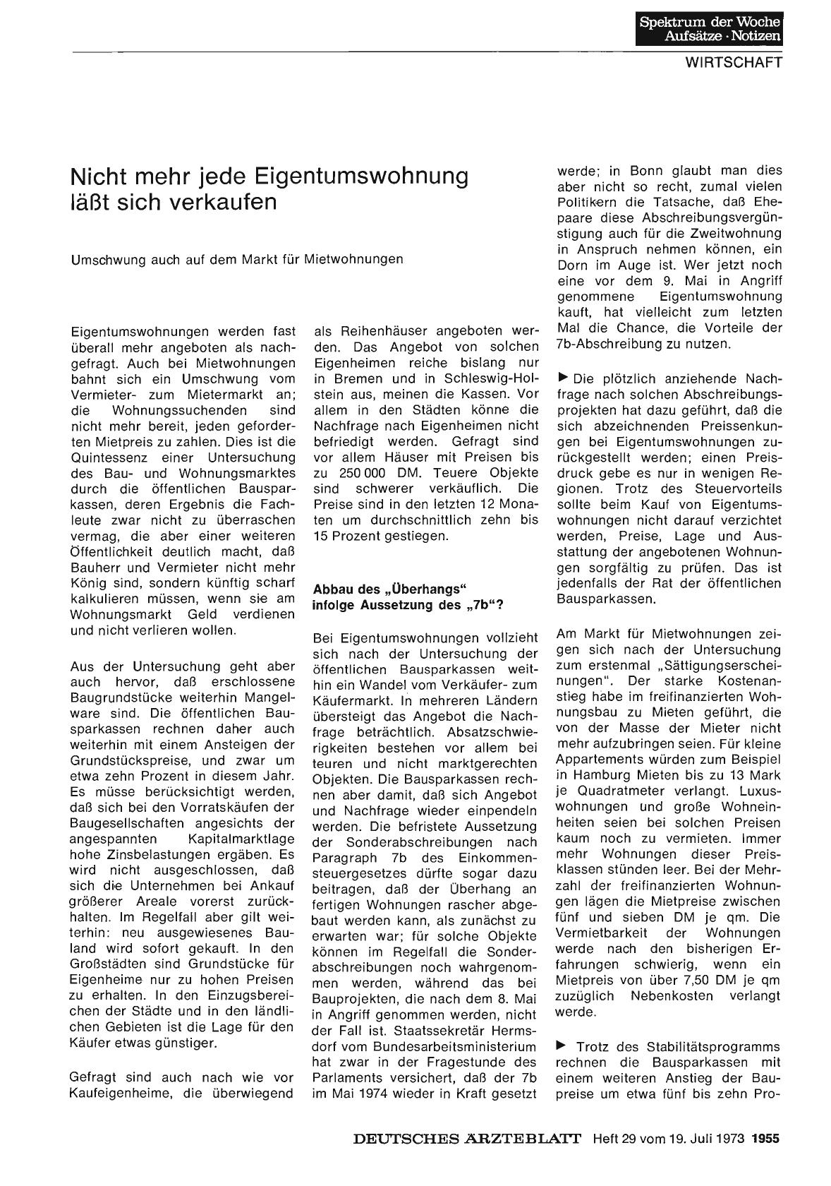 Vorschauseite 1: Nicht mehr jede Eigentumswohnung läßt sich verkaufen