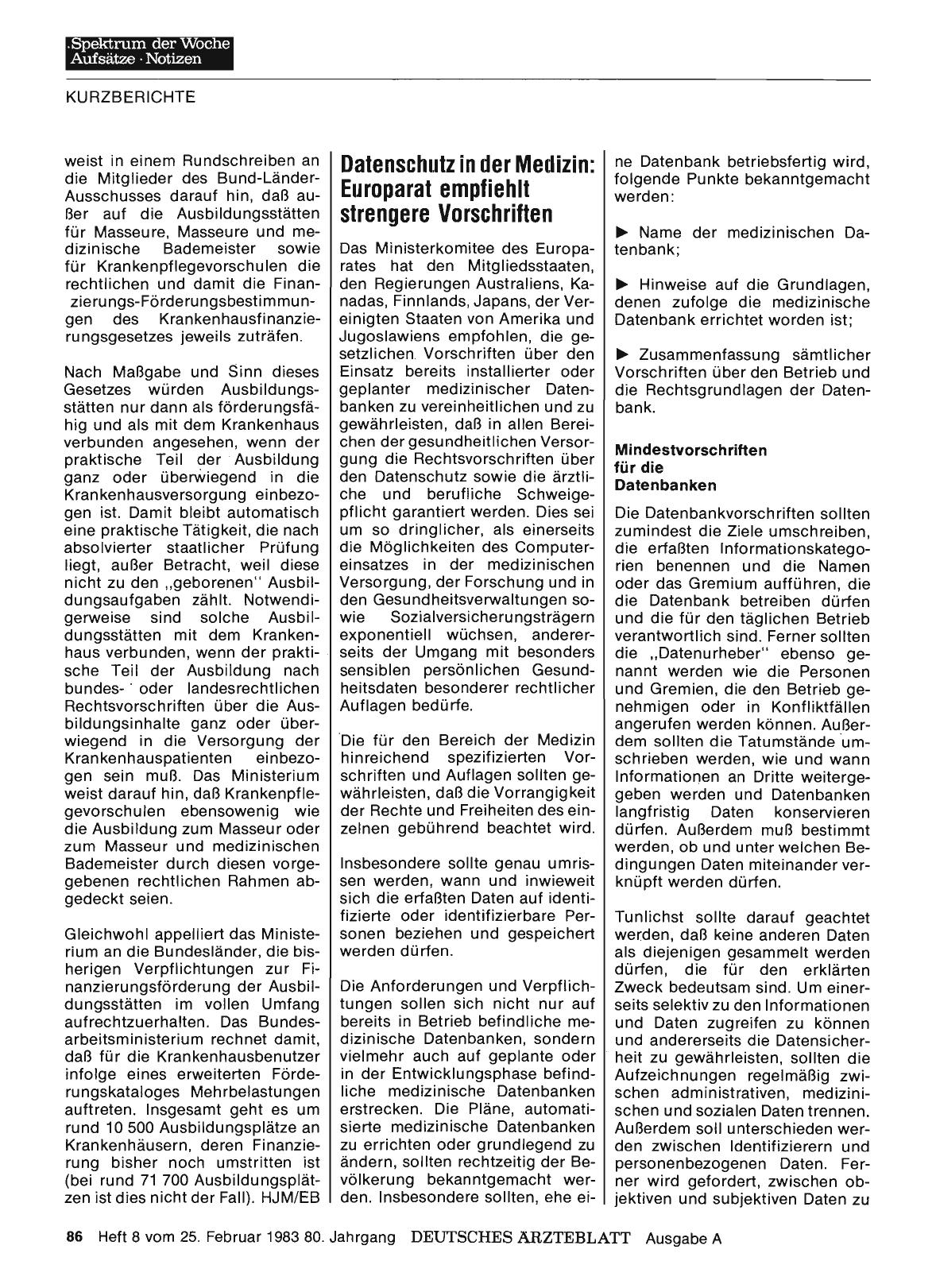 Vorschauseite 1: Datenschutz in der Medizin: Europarat empfiehlt strengere Vorschriften