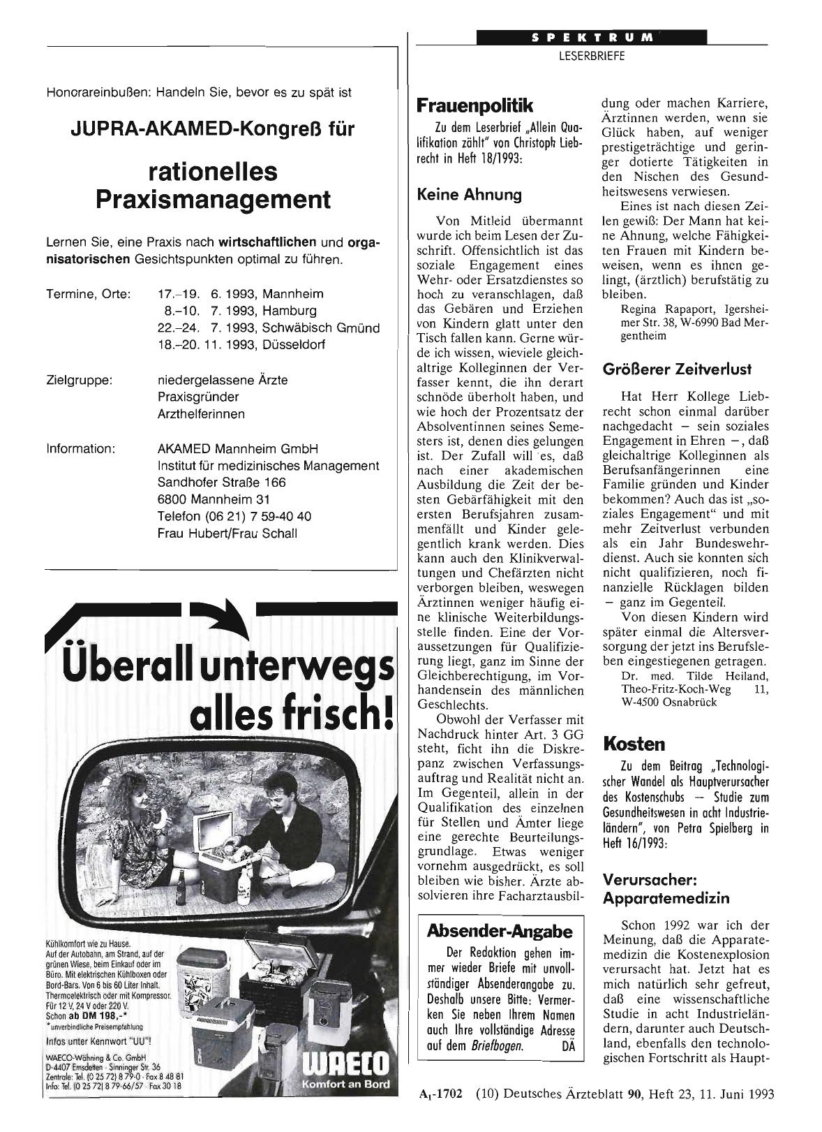 Vorschauseite 1: Frauenpolitik: Größerer Zeitverlust