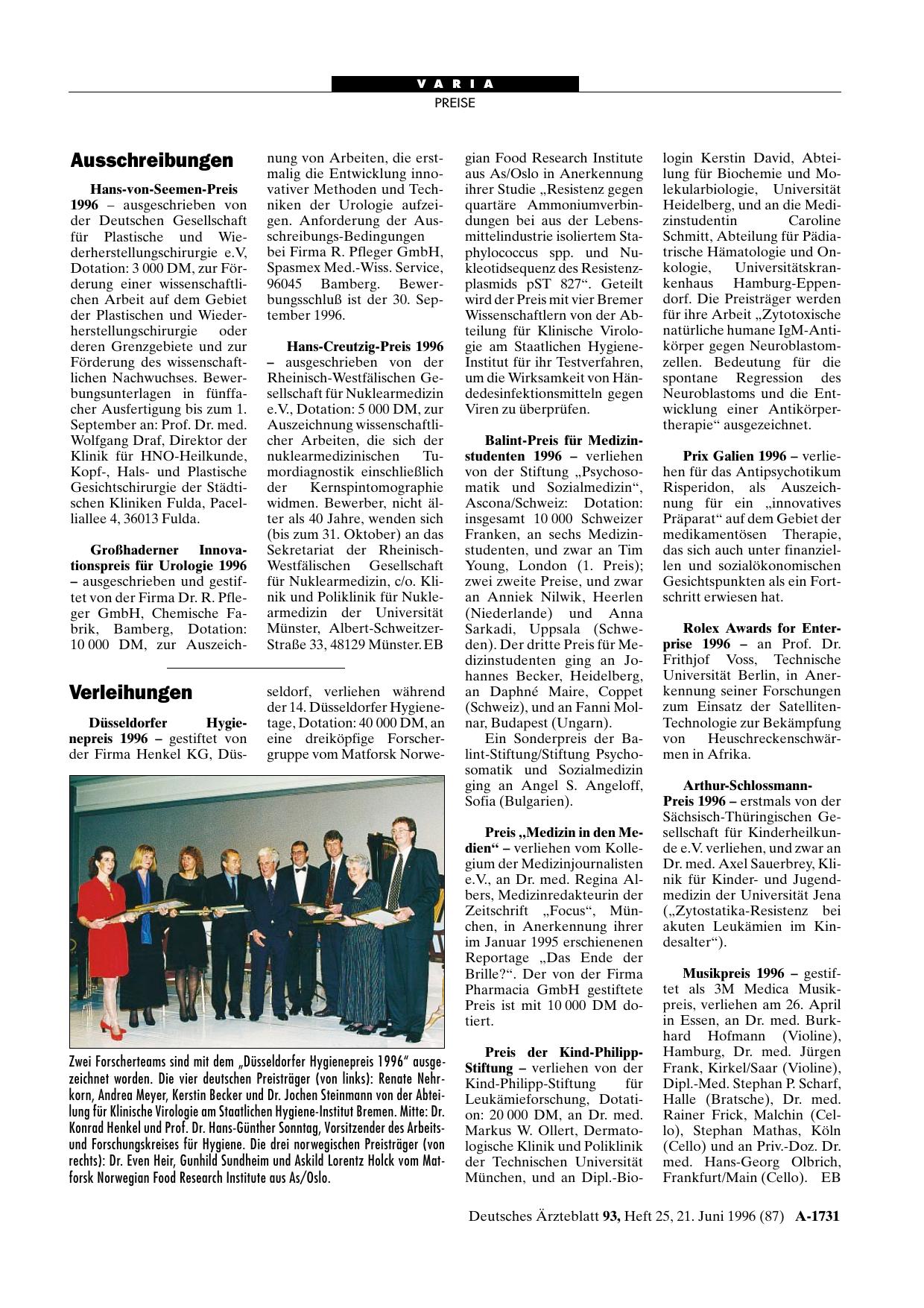 Vorschauseite 1: Ausschreibungen